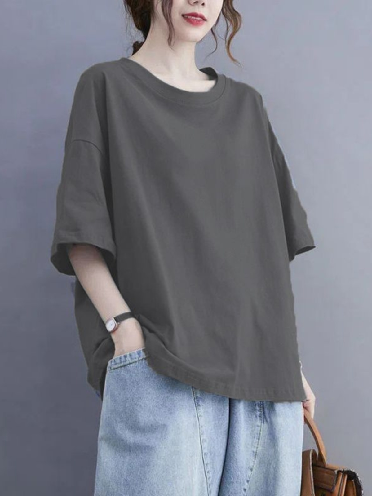 Korean Lifestyle - Camiseta Feminina Plus Size de Manga
