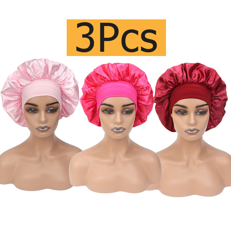 Sleeping Pack Overnight - Toucas de Cetim para Cabelo, 3