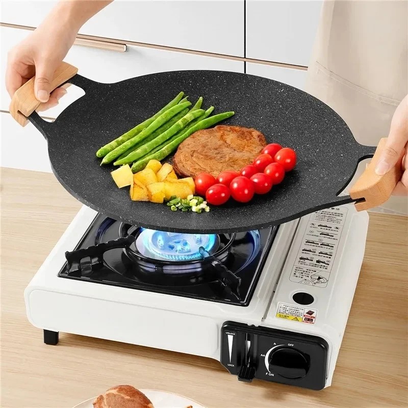 Korean Bbq Grill - Nova panela de grelhar redonda antiaderente