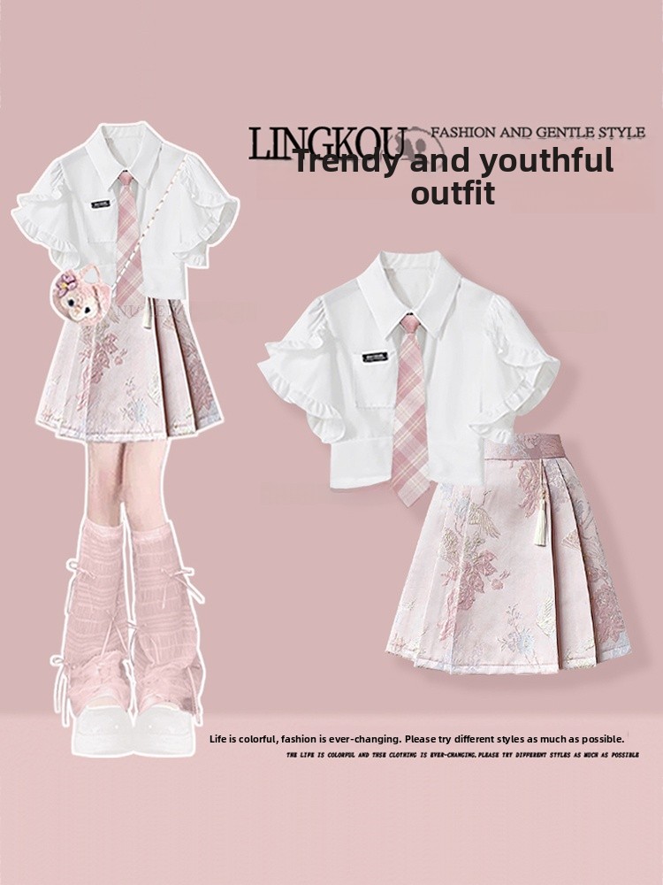 Conjunto Elegante de Verão Fem - Korean Lifestyle avaliação e preço