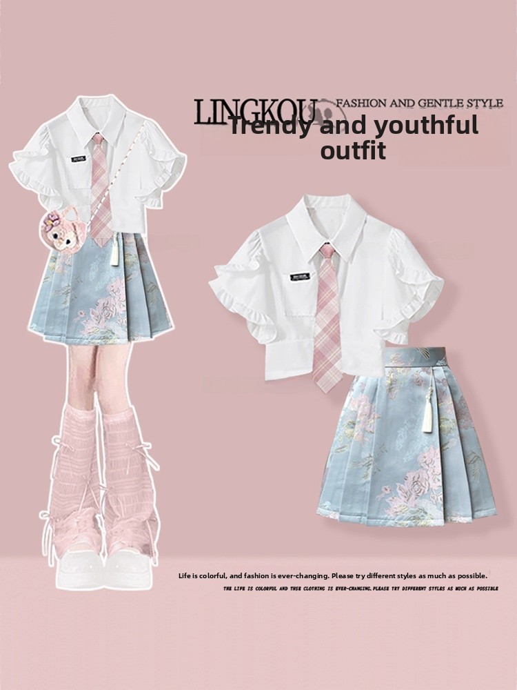 Conjunto Elegante de Verão Fem - Korean Lifestyle avaliação e preço
