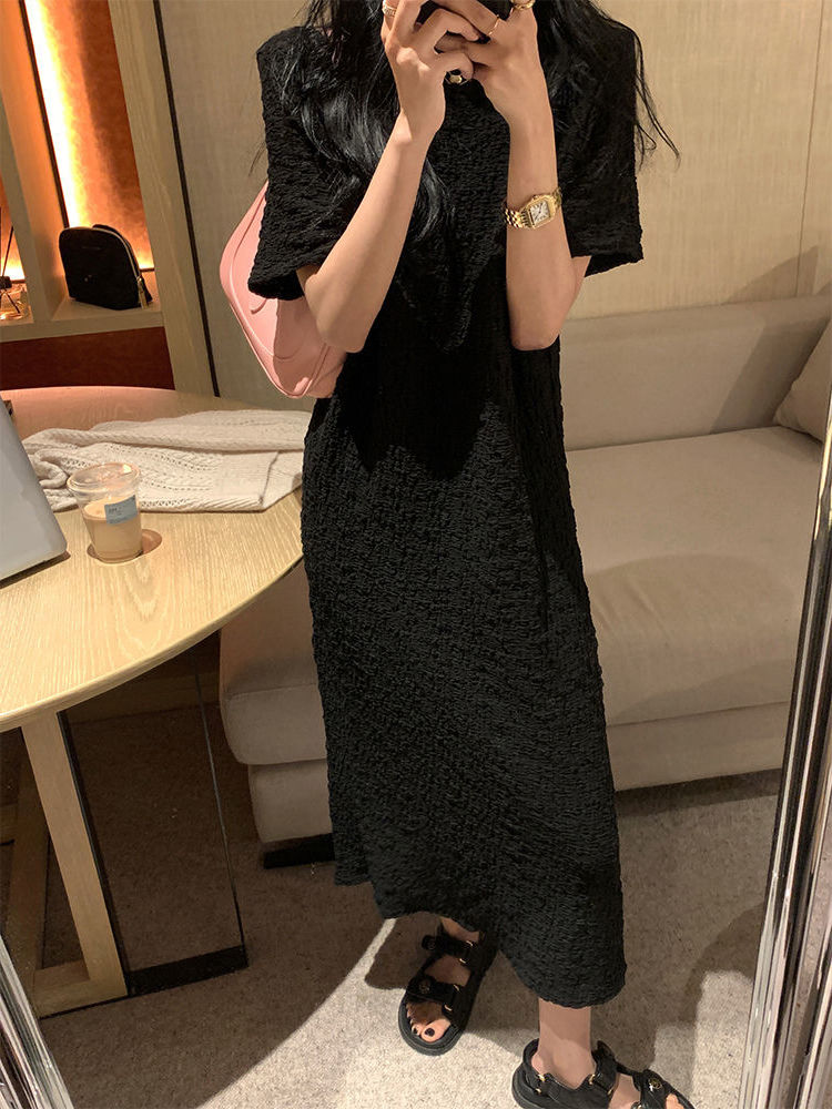 Vestido Midi T-Shirt Plissado  - Korean Lifestyle avaliação e preço