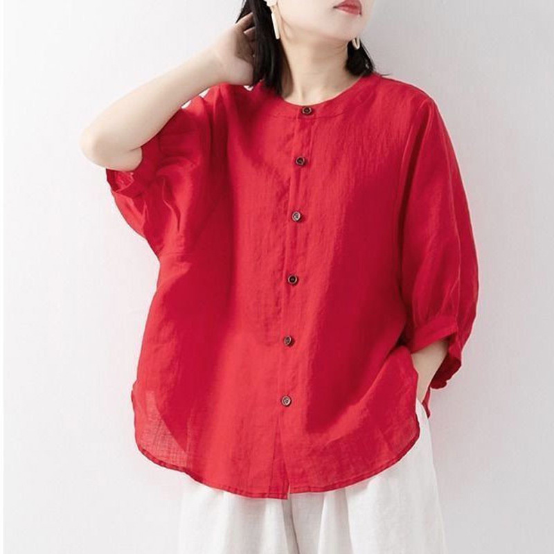 Camisa de algodão e linho femi - Korean Lifestyle avaliação e preço